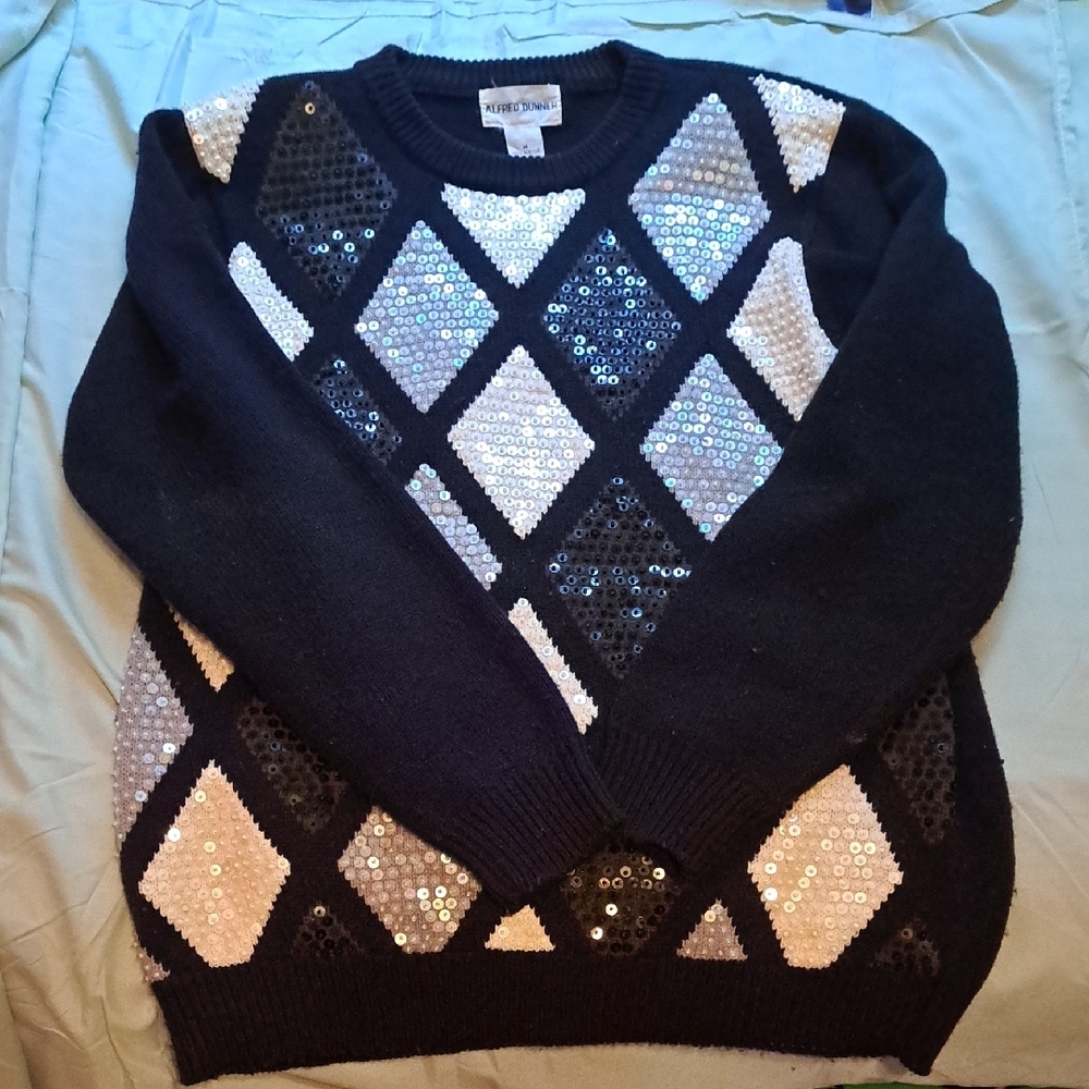 Stylish Black, White, and Silver Sweater